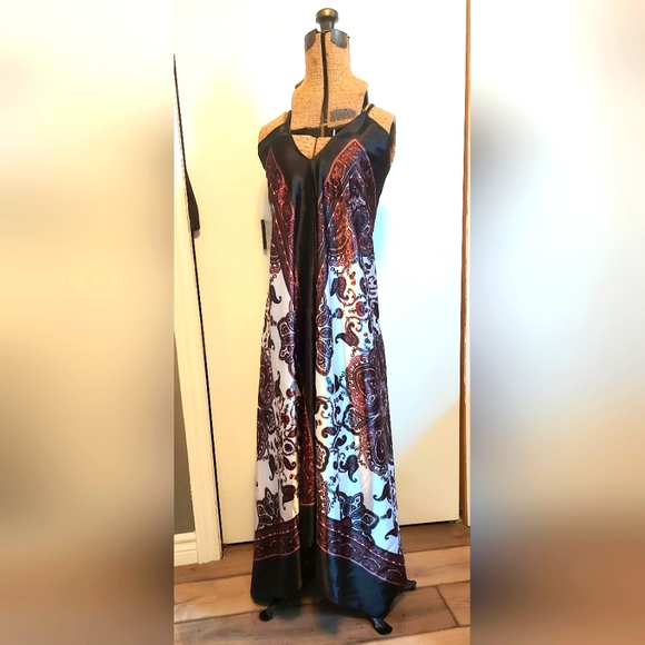 My Room Dresses & Skirts - My Room silk scarf dress stunning mandala paisley print silky bohemian stunner